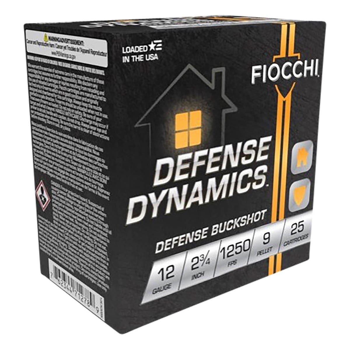 Fiocchi Defense Dynamics Buckshot 12 Gauge Shotshells 25 Round Box