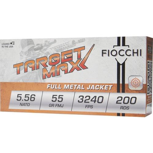 Fiocchi Target Max FMJ SCHEELS Exclusive 5.56x45mm NATO Rifle Ammunition 200 Round Box