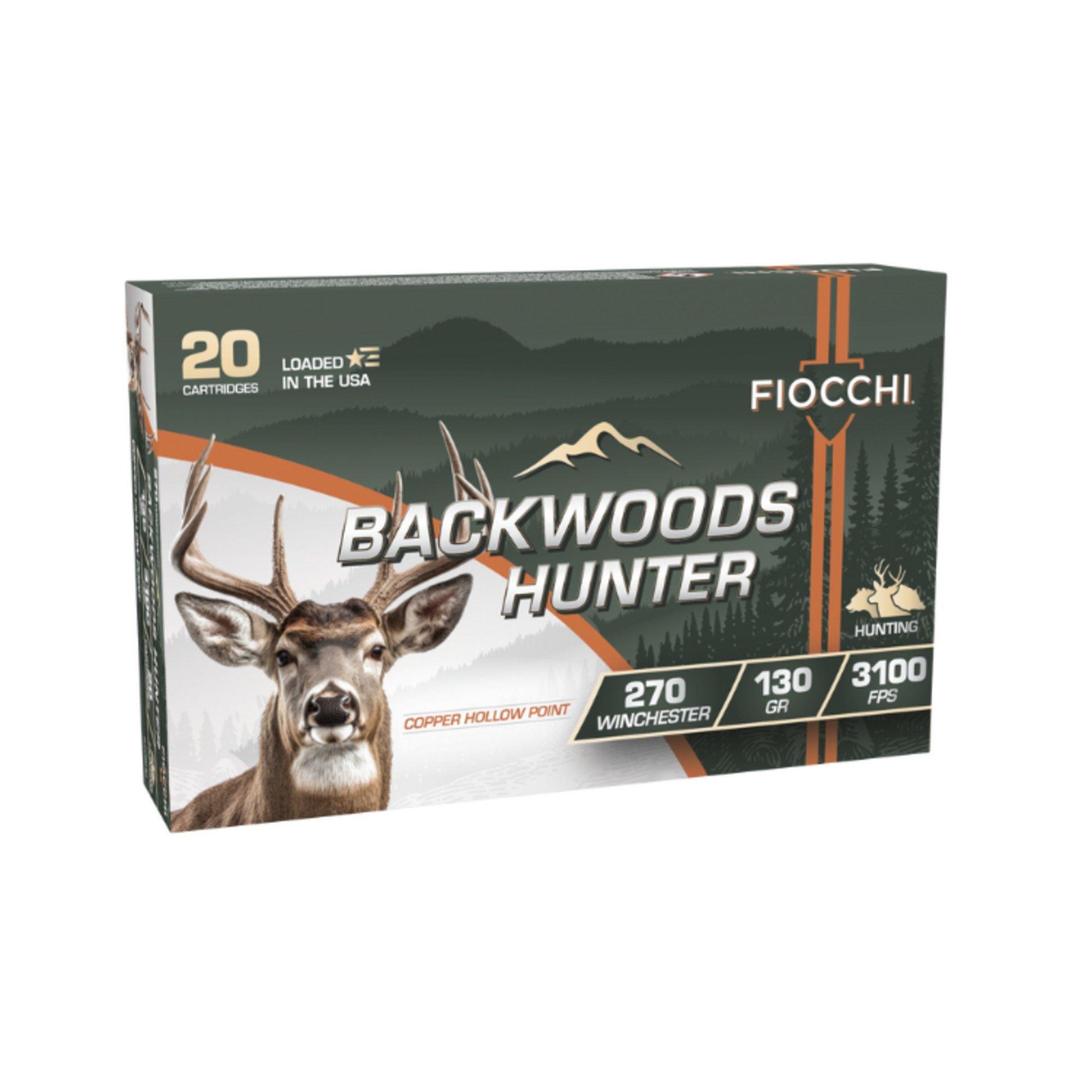 Fiocchi Backwoods Hunter 270 Winchester Rifle Ammunition 20 Round Box