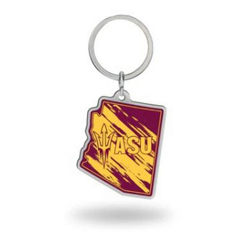 Rico Industries Arizona State Sun Devils State Shaped Keychain - Primary Image