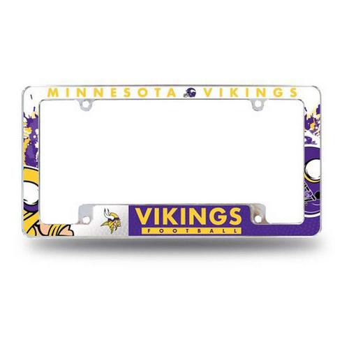 Rico Industries Minnesota Vikings Chrome All Over License Plate Frame - Primary Image