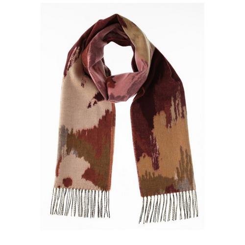 Women's FRAAS Abstract Botanical Cashmink Fringe Scarf - Primary Image