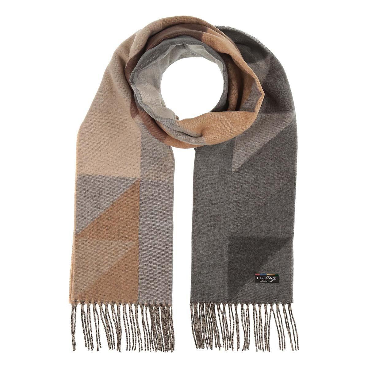 FRAAS Cashmink Geometric Colorblock Fringe Scarf