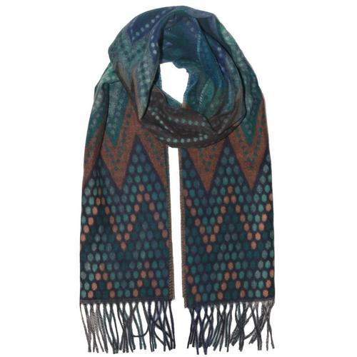 Women's FRAAS Zigzag Dot Cashmink Fringe Scarf - Primary Image
