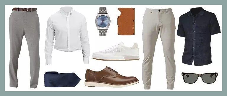 Collage of outfits for him