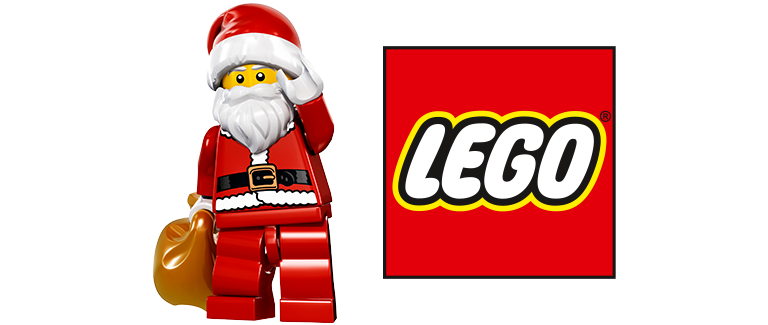 Lego® Logo and Santa Minifigure