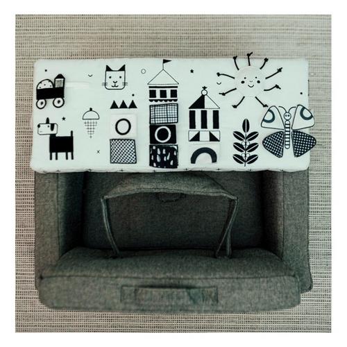 Wonder & Wise Happy Day (B&W) Square Chair - Primary Image