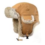 Men's Crown Cap Cotton Canvas Aviator With Rabbit Trim Bomber - Thumbnail 1 of 2