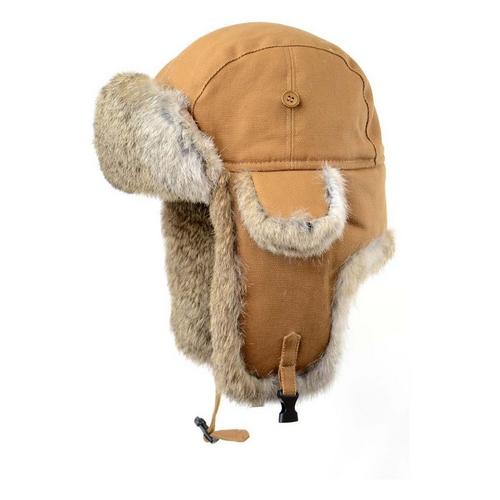 Men's Crown Cap Cotton Canvas Aviator With Rabbit Trim Bomber - Primary Image