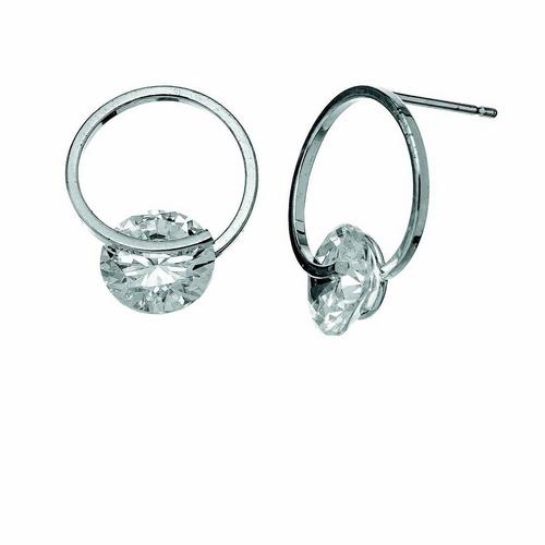 Howards Circle Dazzler Silver Earrings - Primary Image