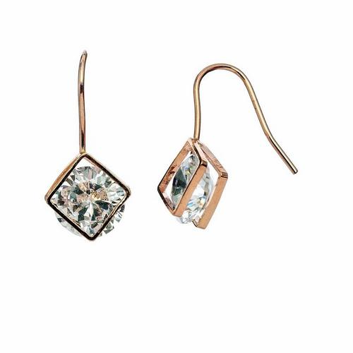 Howards Square Drop Dazzler Gold Earrings - Primary Image