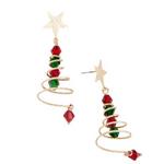 Howards Holiday Wire Wrapped Tree Beaded Earrings - Thumbnail 1 of 2
