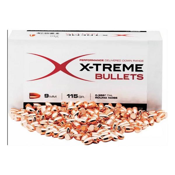 X-Treme Bullets Copper Plated 9mm RN Pistol Bullets