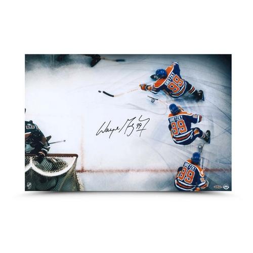 Wayne Gretzky Autographed Edmonton Oilers "Wrap Around" Print - Primary Image