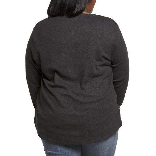 Women's North River Plus Size Waffle Long Sleeve V-Neck Henley - Primary Image
