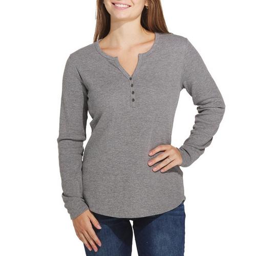 Women's North River Maury Waffle Long Sleeve V-Neck Henley - Primary Image