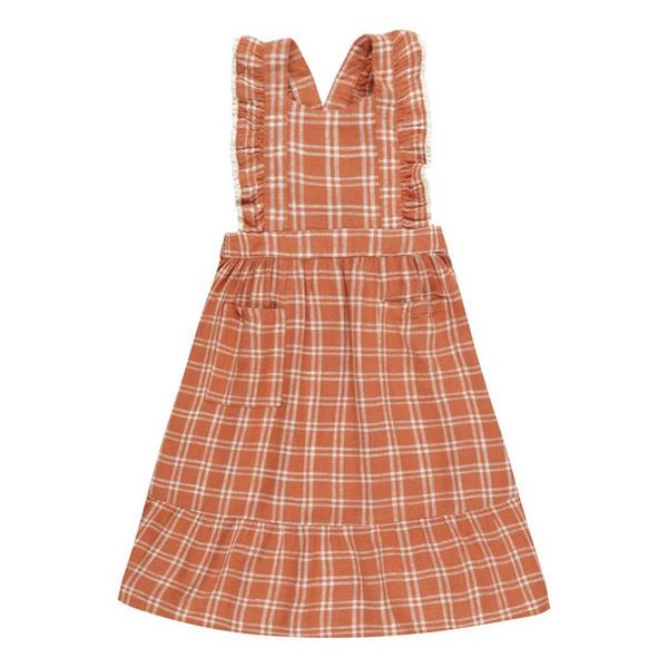 Girls’ Rylee + Cru Ruffle Pinafore Dress 6/7 Poppy