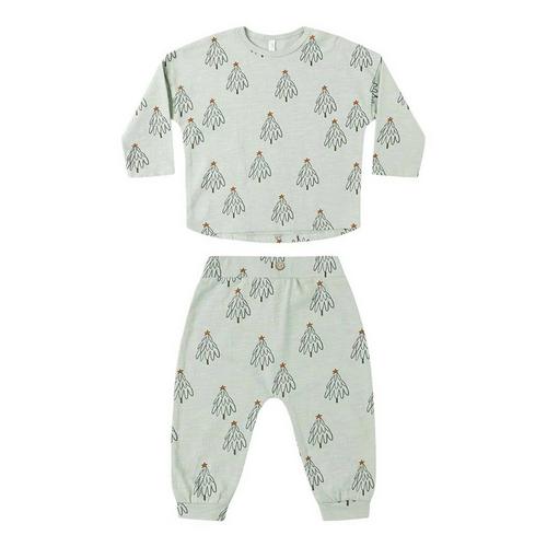 Baby Rylee + Cru Trees Crewneck Sweatshirt and Joggers Set - Primary Image