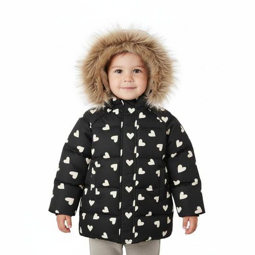 Toddler Rylee + Cru Long Heart Hooded Puffer Jacket - Primary Image