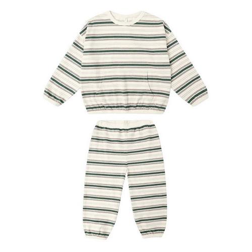 Toddler Rylee + Cru Retro Stripe Crewneck Sweatshirt and Joggers Set - Primary Image