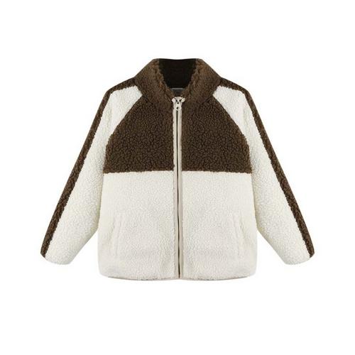 Kids' Rylee + Cru Trails Brown Color Block Sherpa Jacket - Primary Image
