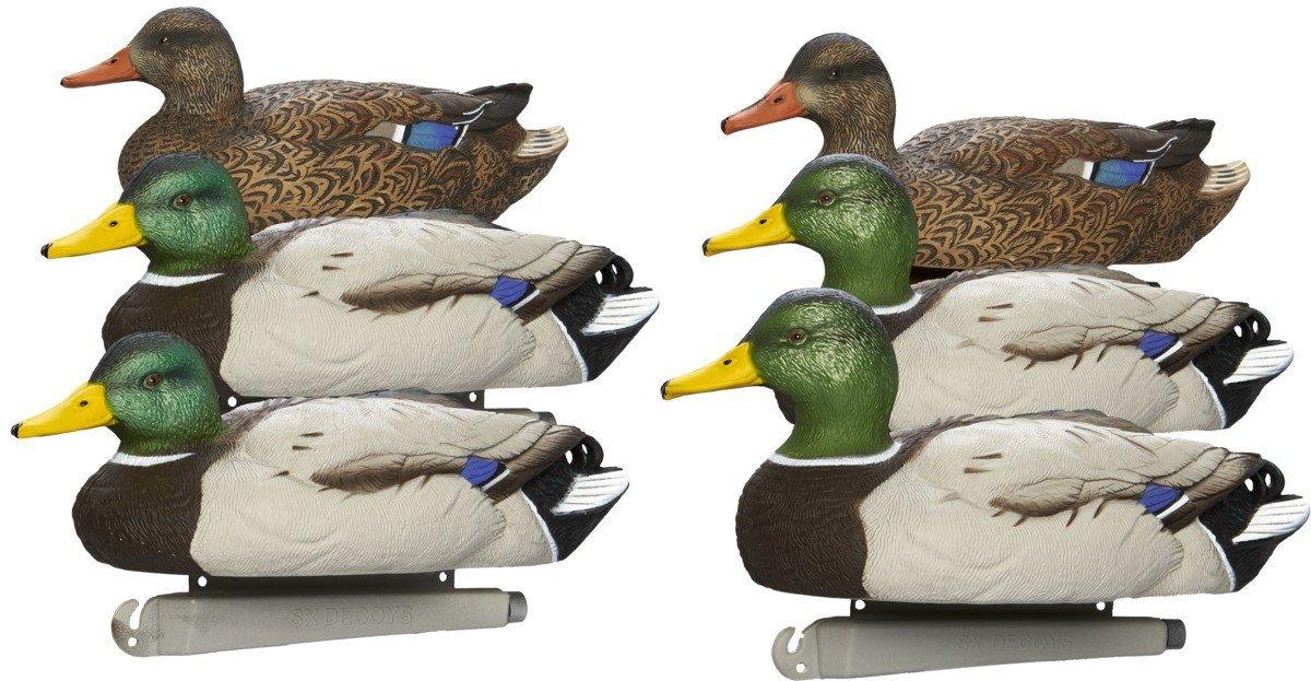SX Painted Mallard Floater Decoys 6 Pack - SX Decoys