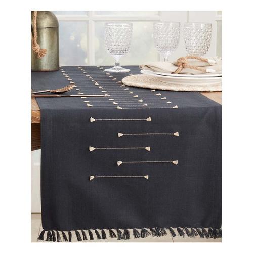 Saro Trading Co. Fringe Line Runner - Primary Image