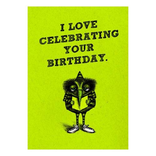 Bald Guy Greetings Love Celebrating Your Birthday Card - Primary Image