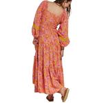 Women's Angie Smock Bodice Long Sleeve Square Neck Maxi Dress - Thumbnail 3 of 3