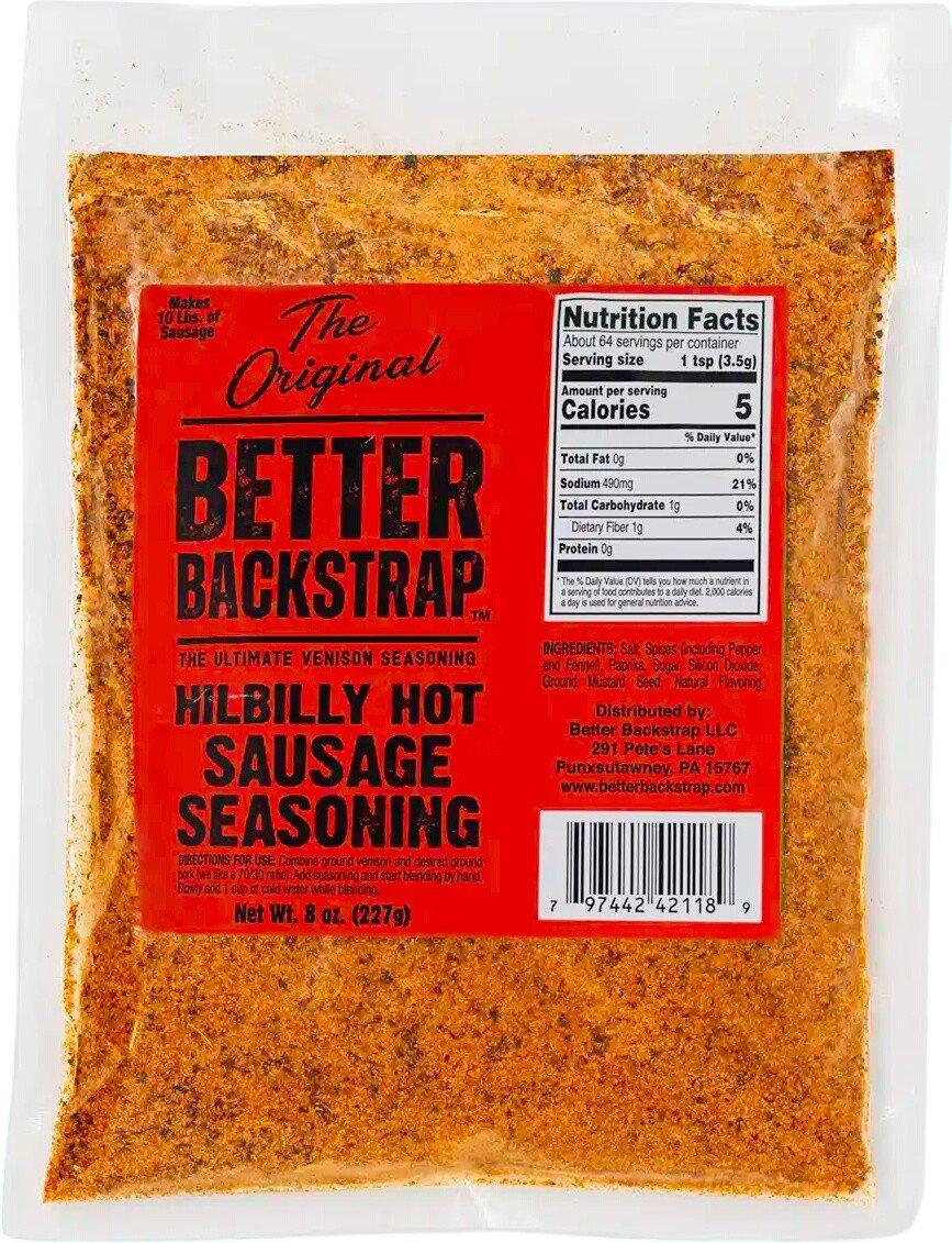 Better Backstrap Hillbilly Hot Sausage Seasoning - Better Backstrap