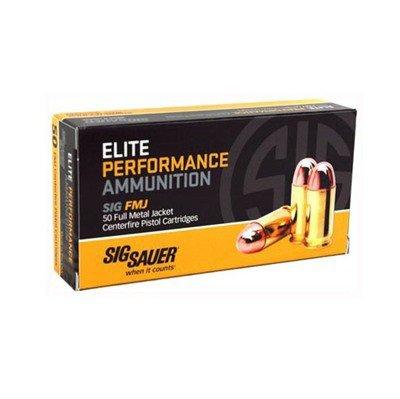 SIG SAUER Elite Performance FMJ 10mm Auto Handgun Ammunition 50 Round Box