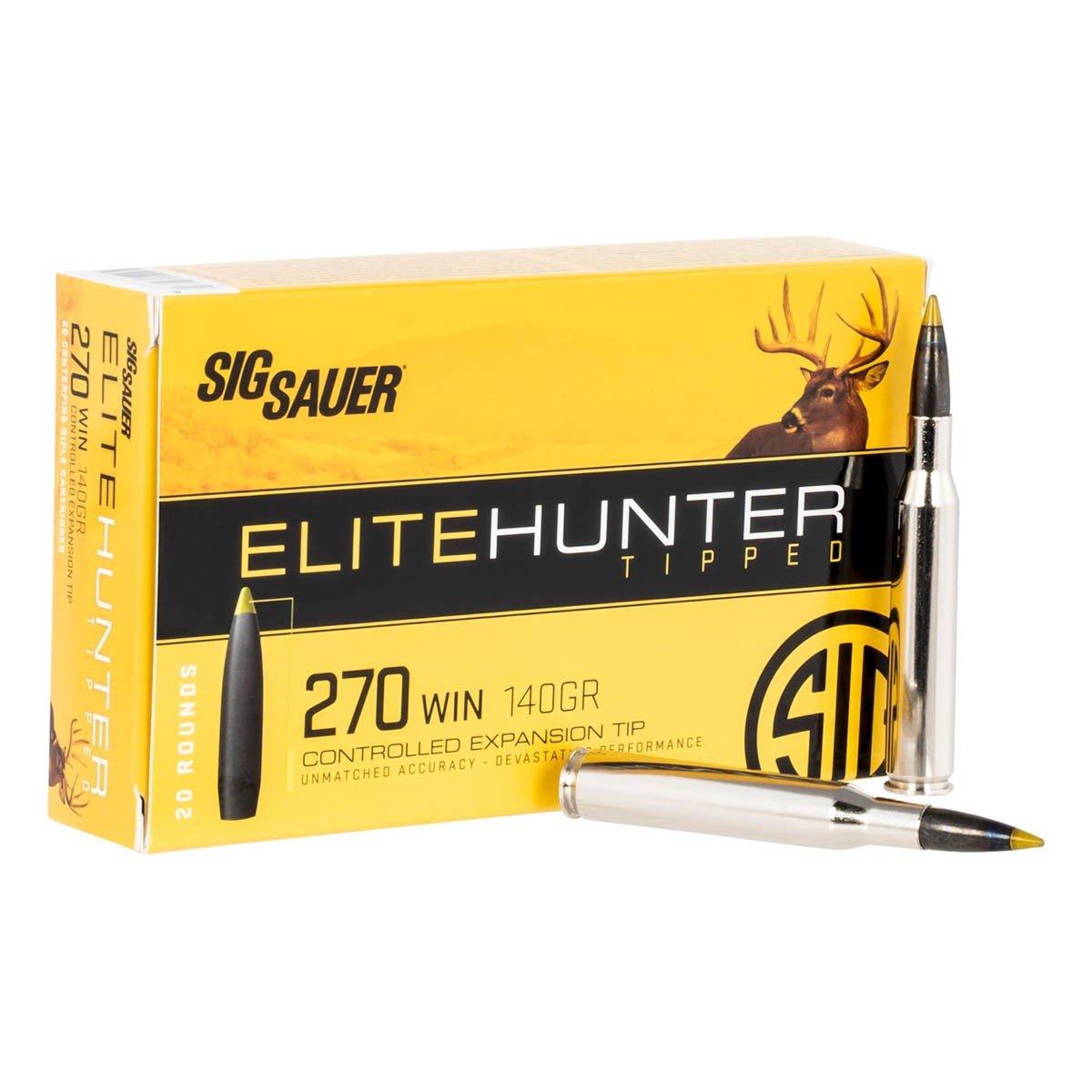 SIG SAUER Elite Hunter Tipped 270 Winchester Rifle Ammunition 20 Round Box
