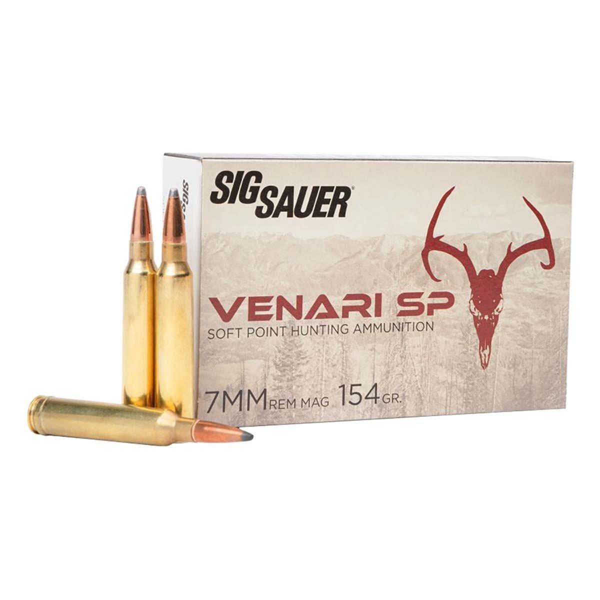 SIG SAUER Venari SP Hunting 7mm Remington Magnum Rifle Ammunition 20 Round Box
