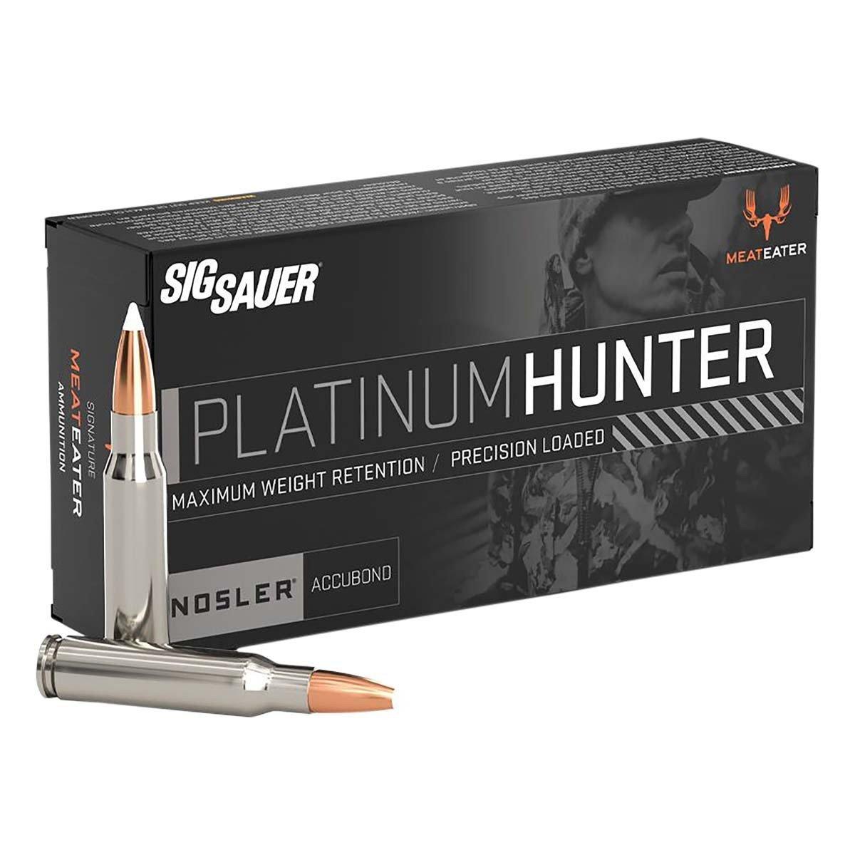 SIG SAUER Platinum Hunter Nosler Accubond 308 Winchester Rifle Ammunition 20 Round Box