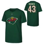 Genuine Stuff Kids' Minnesota Wild Quinn Hughes #43 FLAT Name & Number T-Shirt - Thumbnail 1 of 3