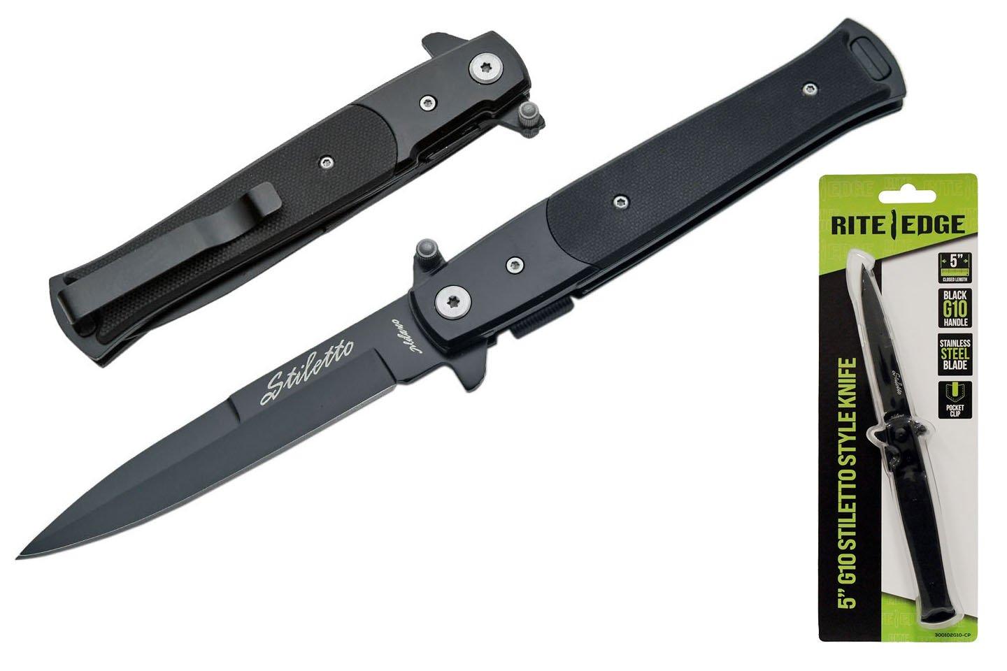 Rite Edge G10 Stilleto Style Folding Knife - Rite Edge