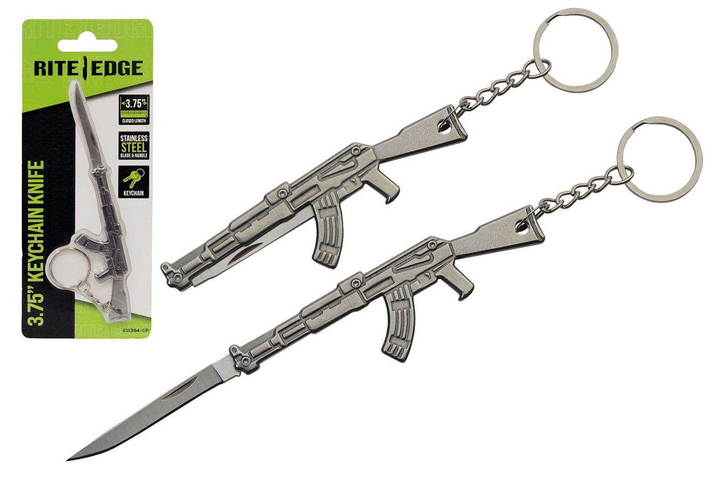 Rite Edge Gun Keychain Folding Pocket Knife - Rite Edge