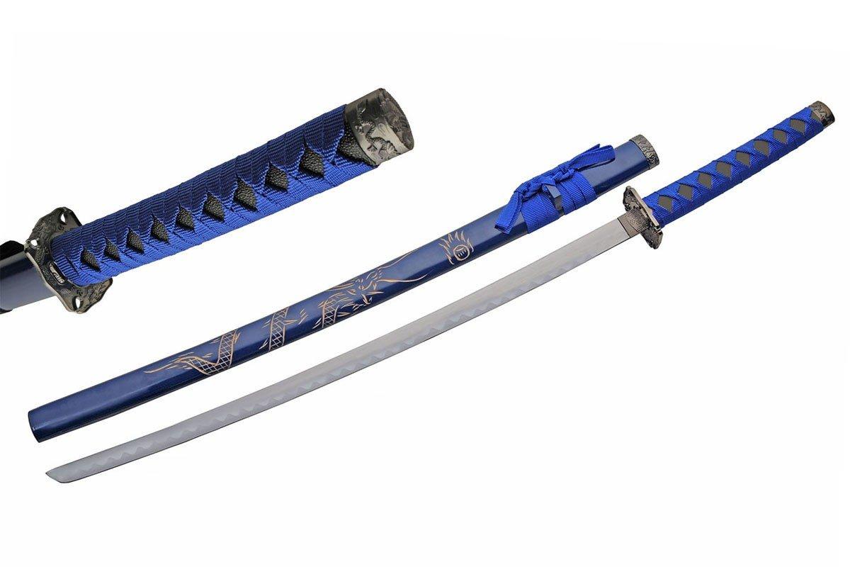 SZCO Supplies 40" Blue Katana Dragon Sword - SZCO Supplies