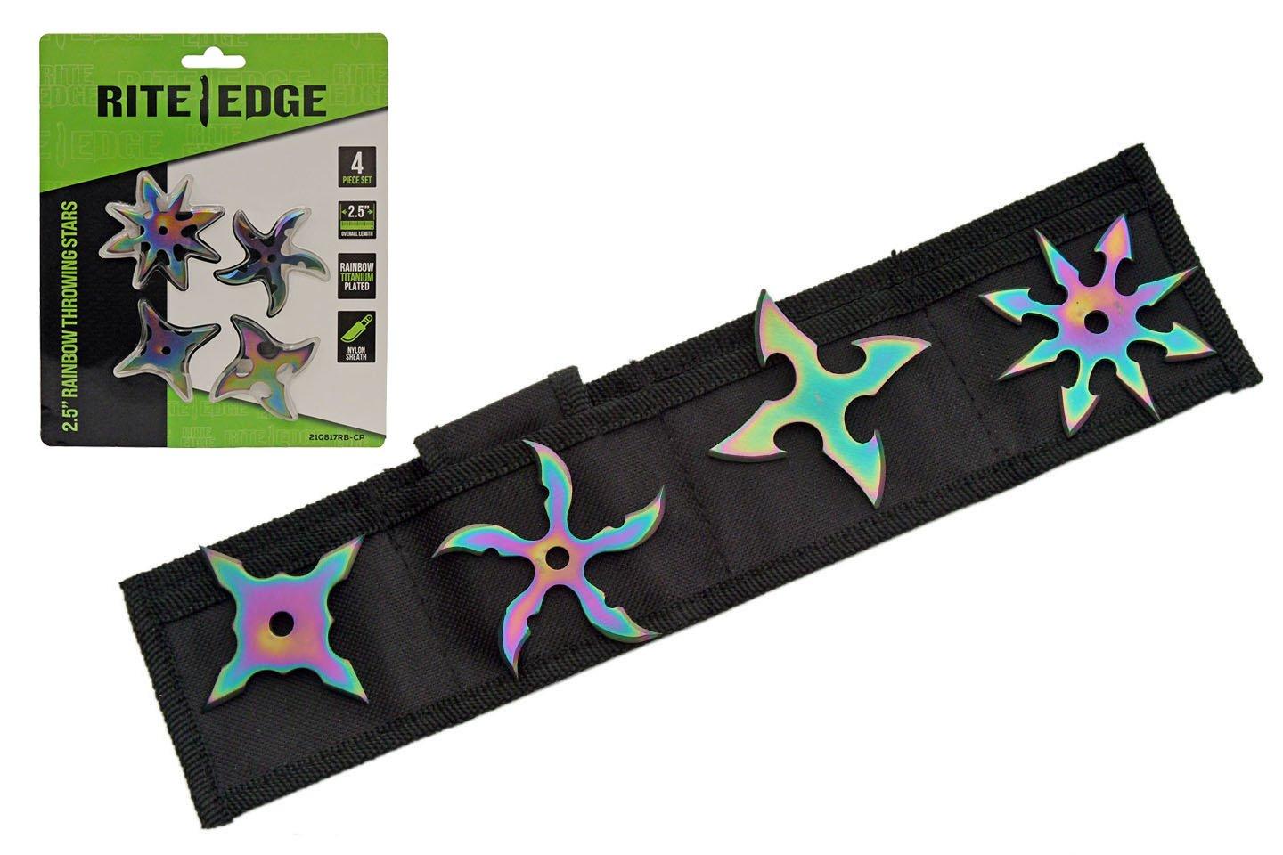 Rite Edge Rainbow Throwing Stars 4 Piece Set - Rite Edge