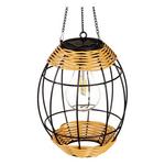 Evergreen Enterprise Metal & Rattan Hanging Solar Lantern (Style May Vary) - Thumbnail 2 of 7