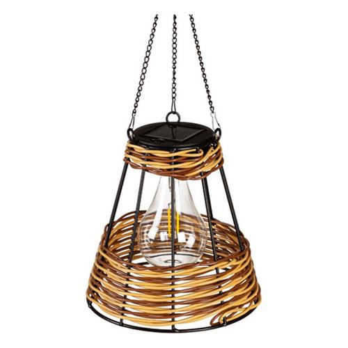 Evergreen Enterprise Metal & Rattan Hanging Solar Lantern (Style May Vary) - Primary Image