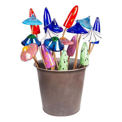 Evergreen Enterprise Garden of Wonder Garden Stake, Art Glass Mushroom (Colors May Vary) - Primary Image