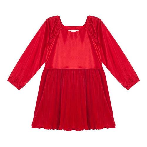 Girls' Isobella and Chloe Merry 'n Bright Pleated Long Sleeve Babydoll Dress - Primary Image