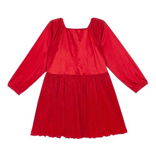 Girls' Isobella and Chloe Merry 'n Bright Pleated Long Sleeve Babydoll Dress - Primary Image
