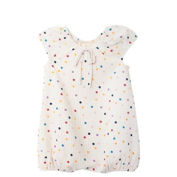 Girls' Mabel + Honey Confetti Cutie Romper Baby 12 mo. White