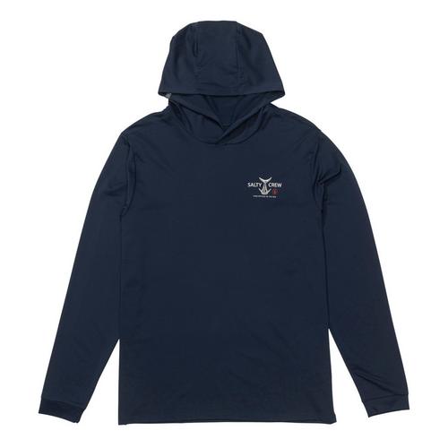 Men's Salty Crew Fish Market Long Sleeve Hooded T-Shirt - Primary Image