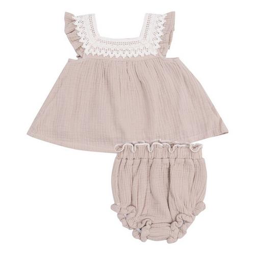 Baby Girls' Angel Dear Muslin Oxford Tank Top Set - Primary Image