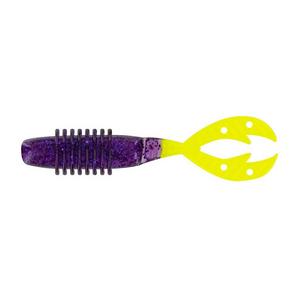 Purple Opaque Chartreuse - Big Bite Swimon Kamikaze Bait 8 Pack 2.5 Inch