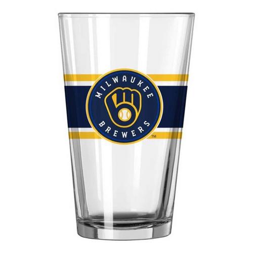 Logo Brands Milwaukee Brewers 16oz. Striped Pint Glass - Primary Image