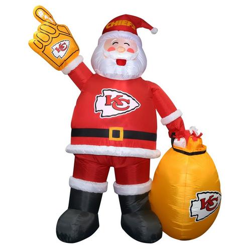 Logo Brands Kansas City Chiefs Inflatable Santa - Primary Image